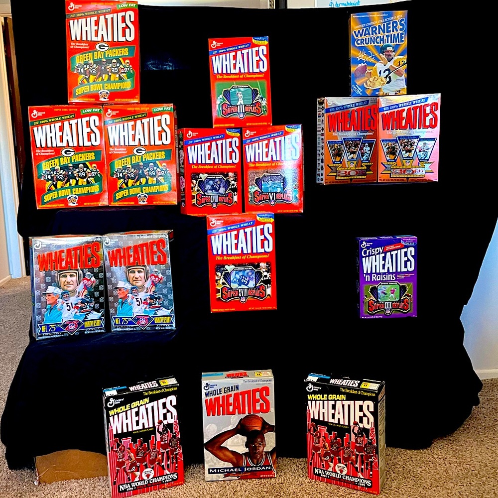 Assorted collectible Wheaties cereal boxes